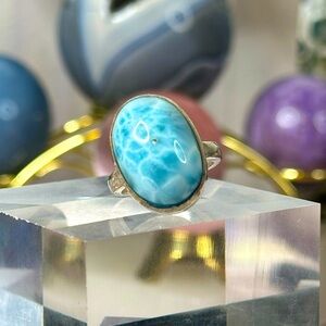 Larimar Ring on 925 size 7.5 🐬🩵🐬